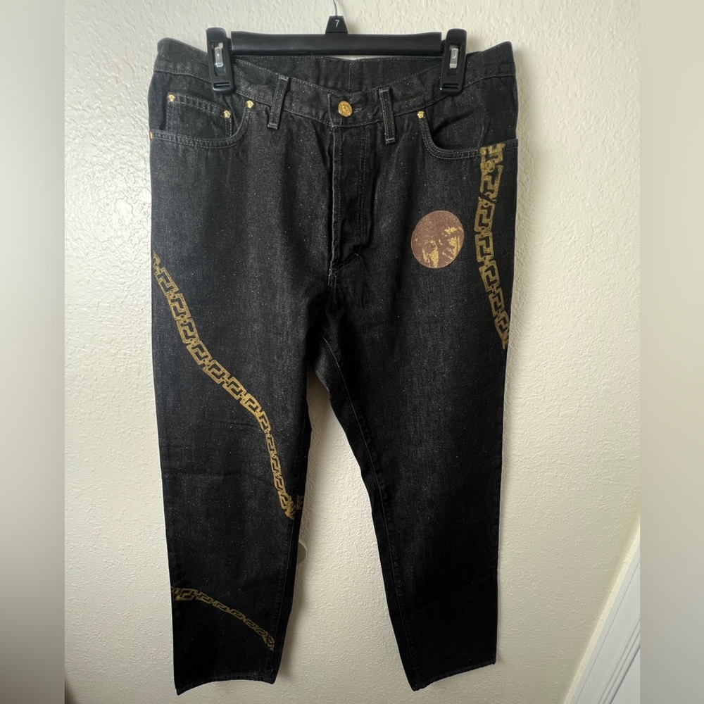 Vintage Versace Jeans Couture Chain Print Denim (Altered to size 36)